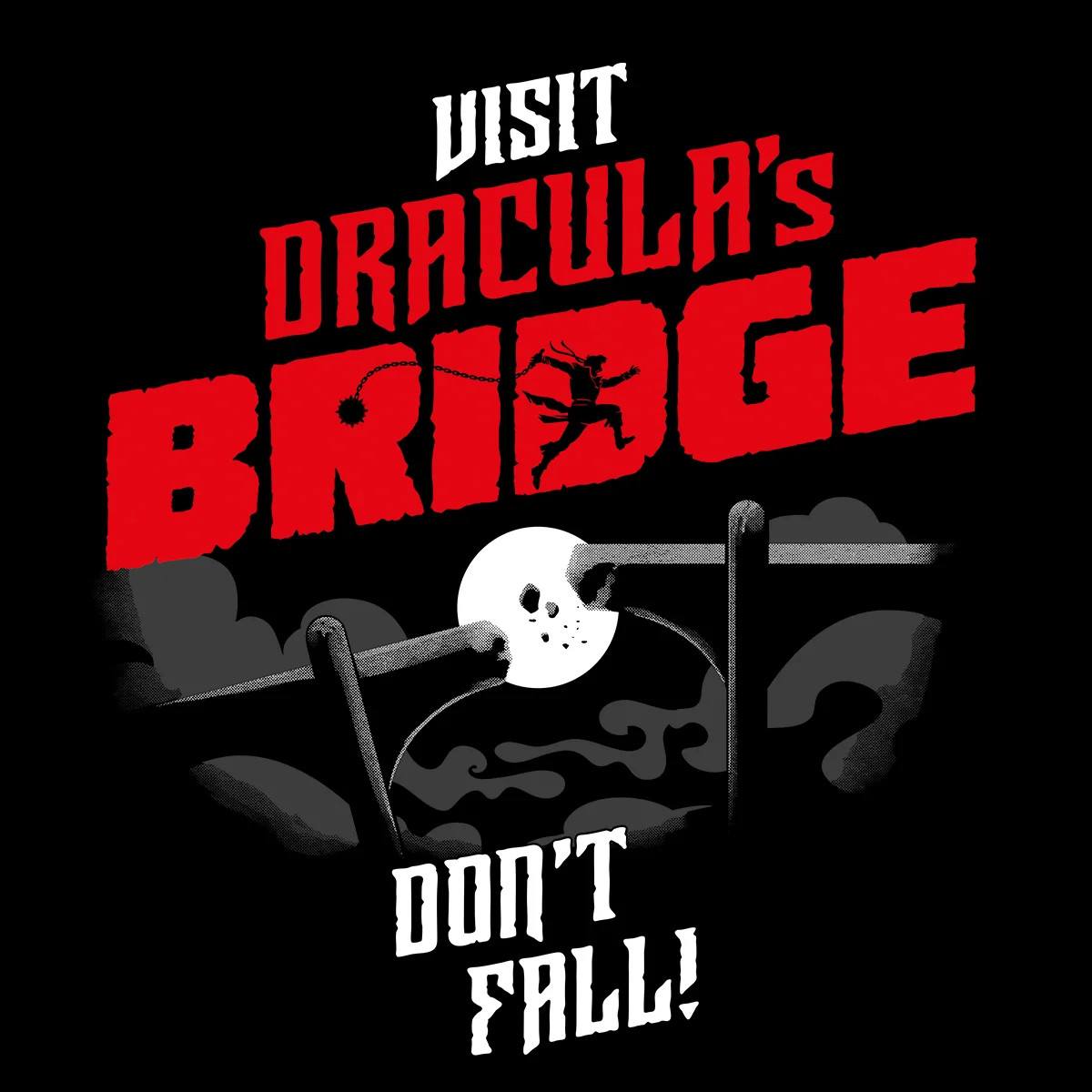 Dracula's Bridge T-Shirt Classic Cotton Men's Tee