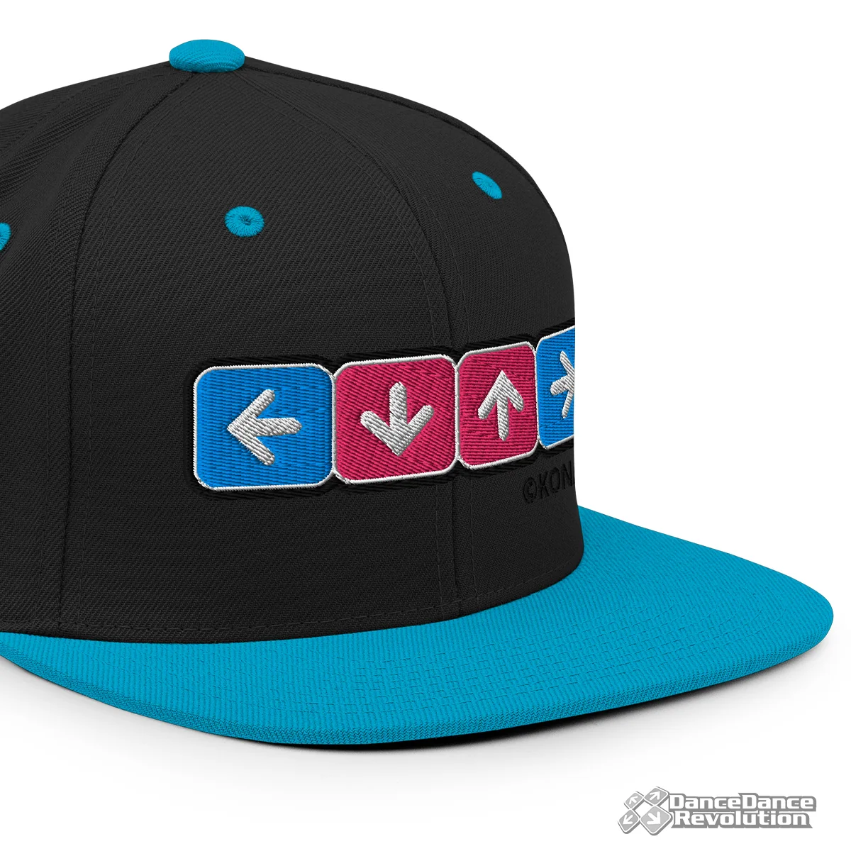 Cyan Vibe Arrows Snapback Hat With Flat Brim
