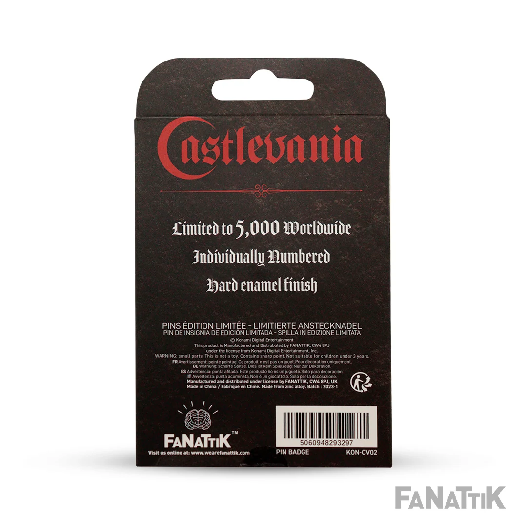 Limitowana emaliowana przypinka Castlevania Alucard z indywidualnym numerem