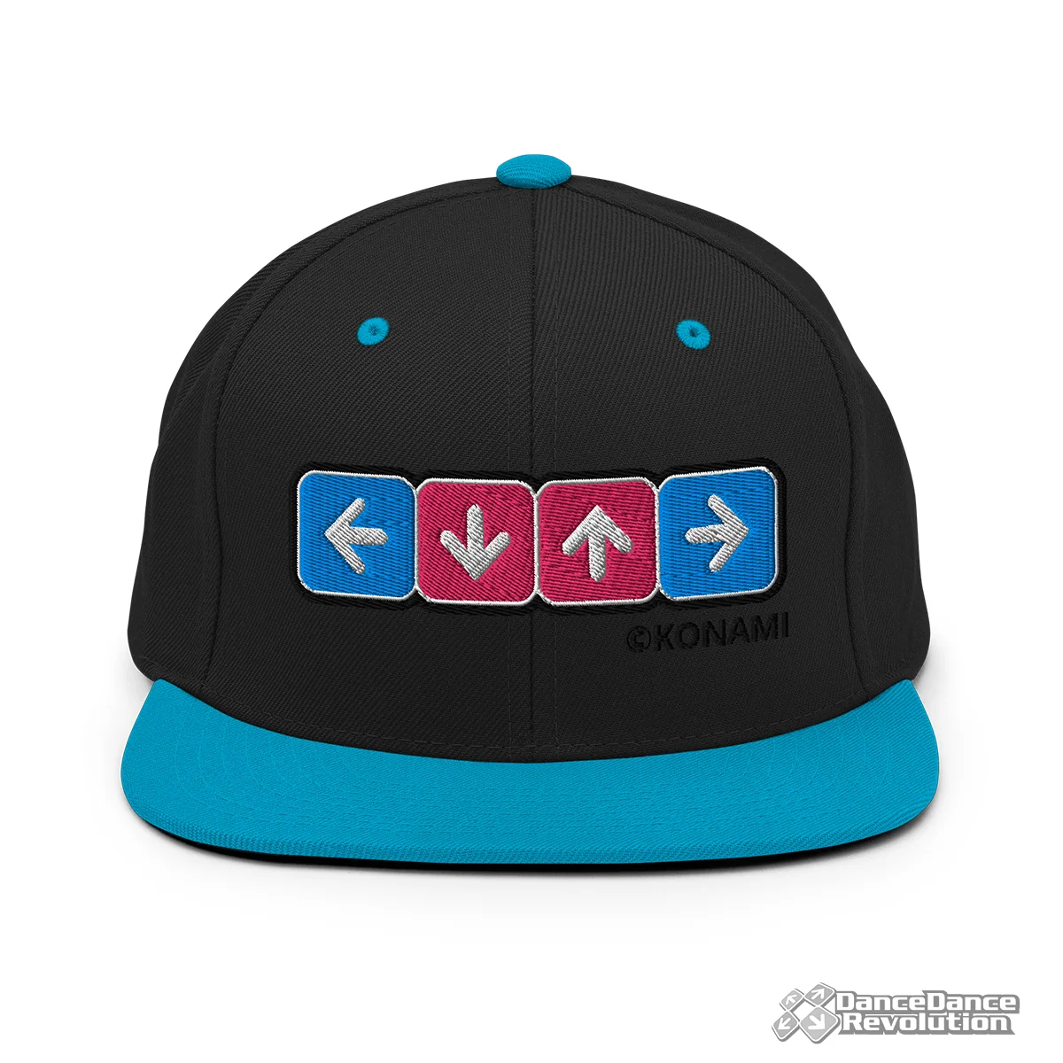 Cyan Vibe Arrows Snapback Hat With Flat Brim