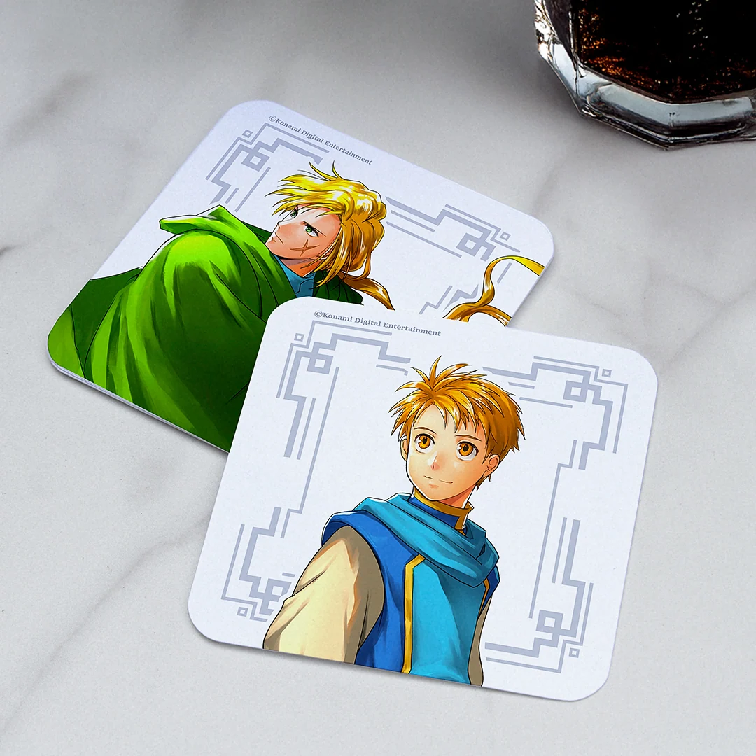 Set de 6 dessous de verre Suikoden I & II HD Remaster avec dos en liège