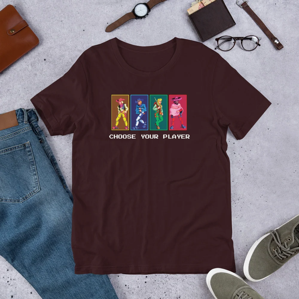 Choose Your Player T-Shirt Wild West Outlaw Shooter Tee