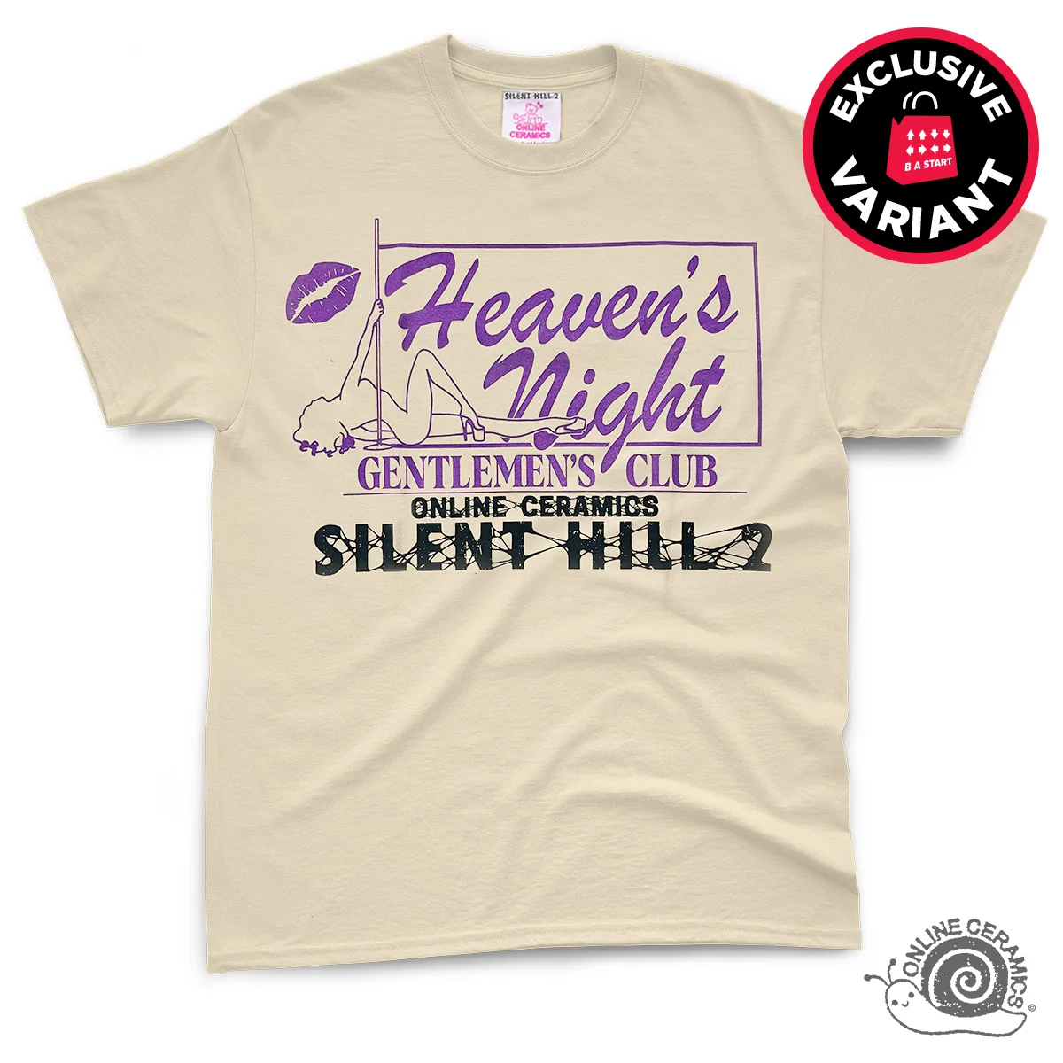 T-shirt esclusiva Heaven's Night dalla collaborazione Online Ceramics