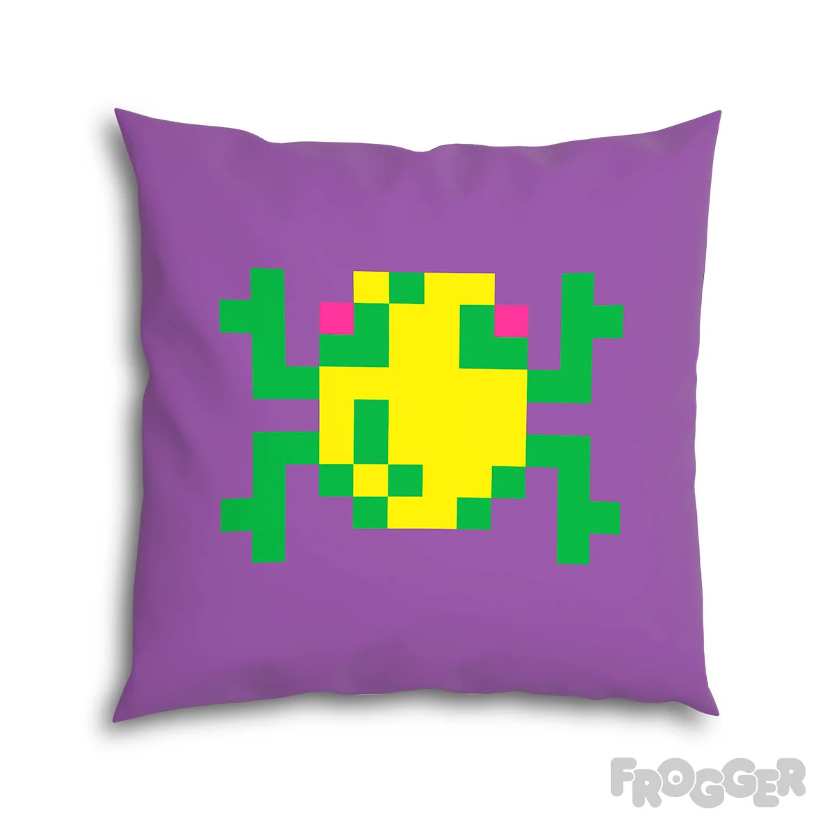 Frogger Purple Pillow 18x18 Inch with Shape-Retaining Insert