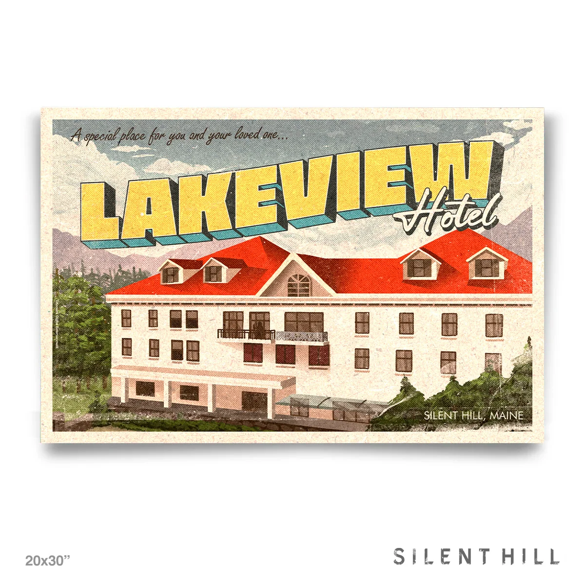 Lakeview Hotel Poster with Matte Giclée Print Finish
