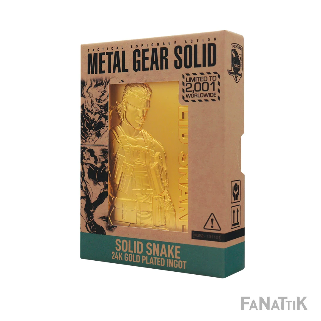 Metal Gear Solid 2 Snake 24k gullbelagt samleobjekt i barreform