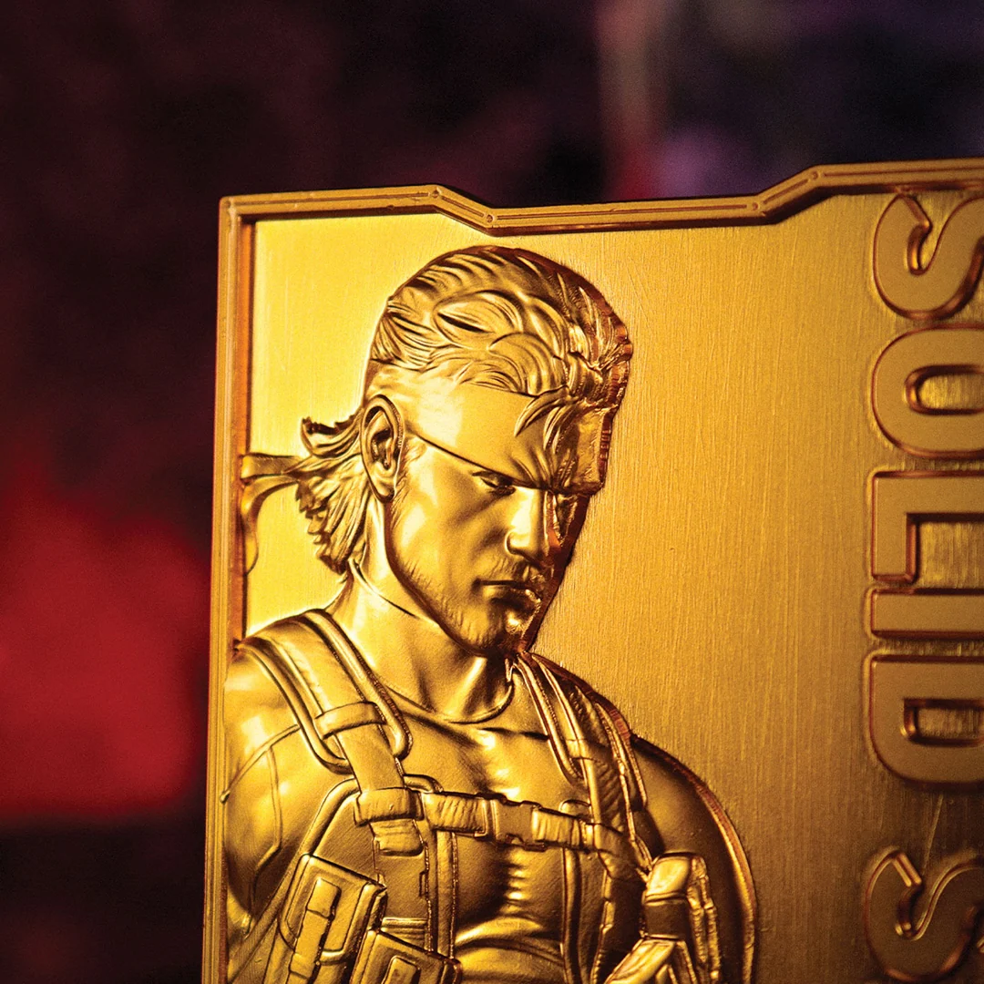 Metal Gear Solid 2 Snake 24k gullbelagt samleobjekt i barreform