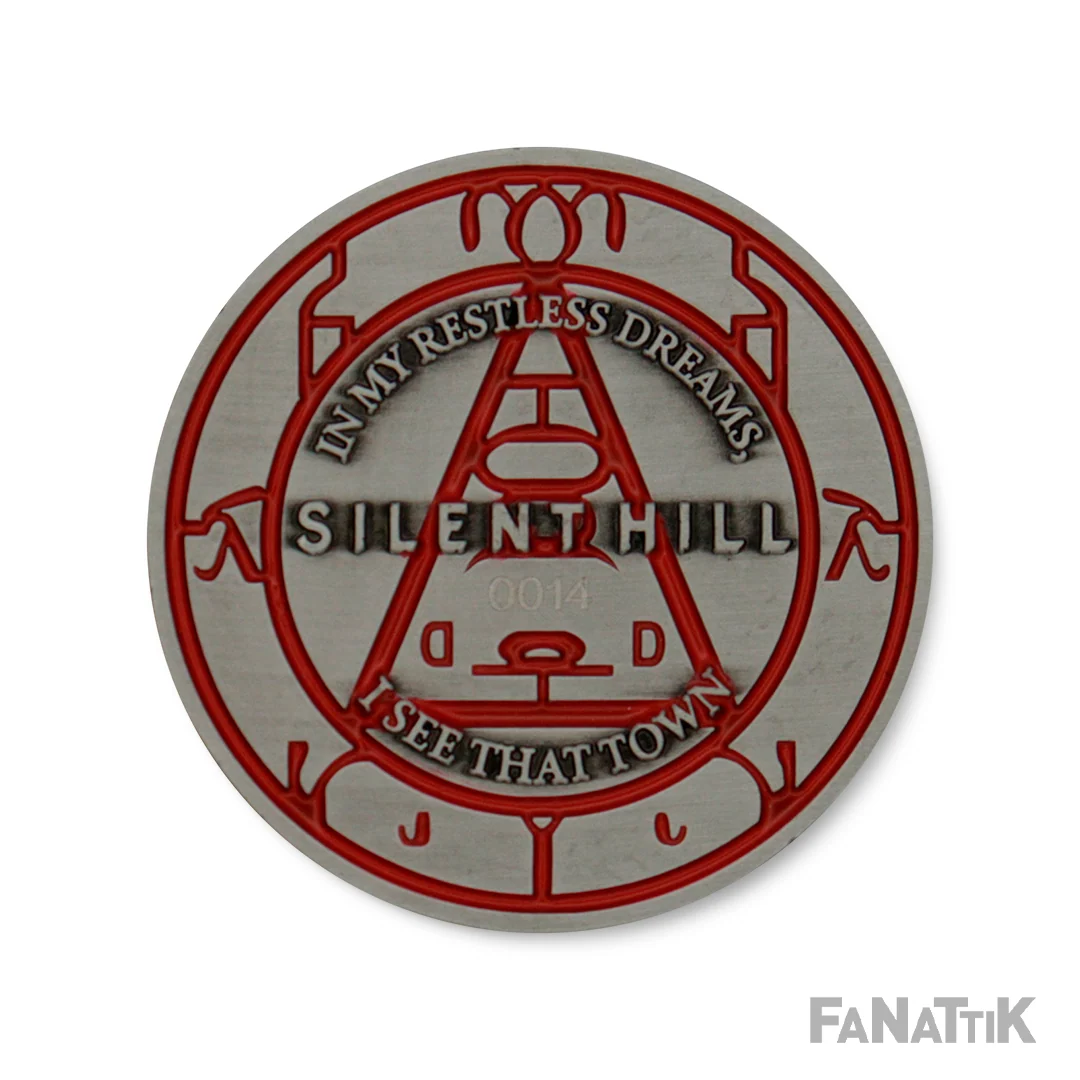 Moneda de edición limitada de Pyramid Head de Silent Hill con vitrina acrílica