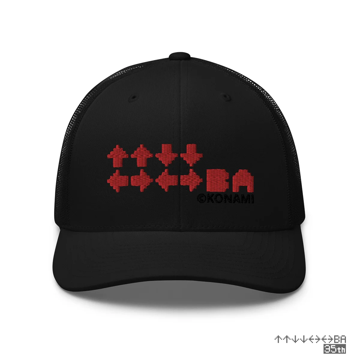 ↑↑↓↓←→←→BA Six-Panel Trucker Cap med Mesh Bagside