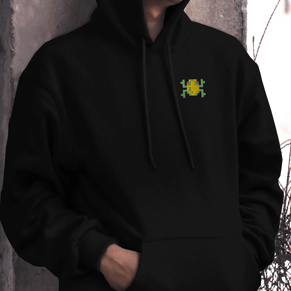 Sudadera con capucha Frogger, sudadera retro arcade con rana