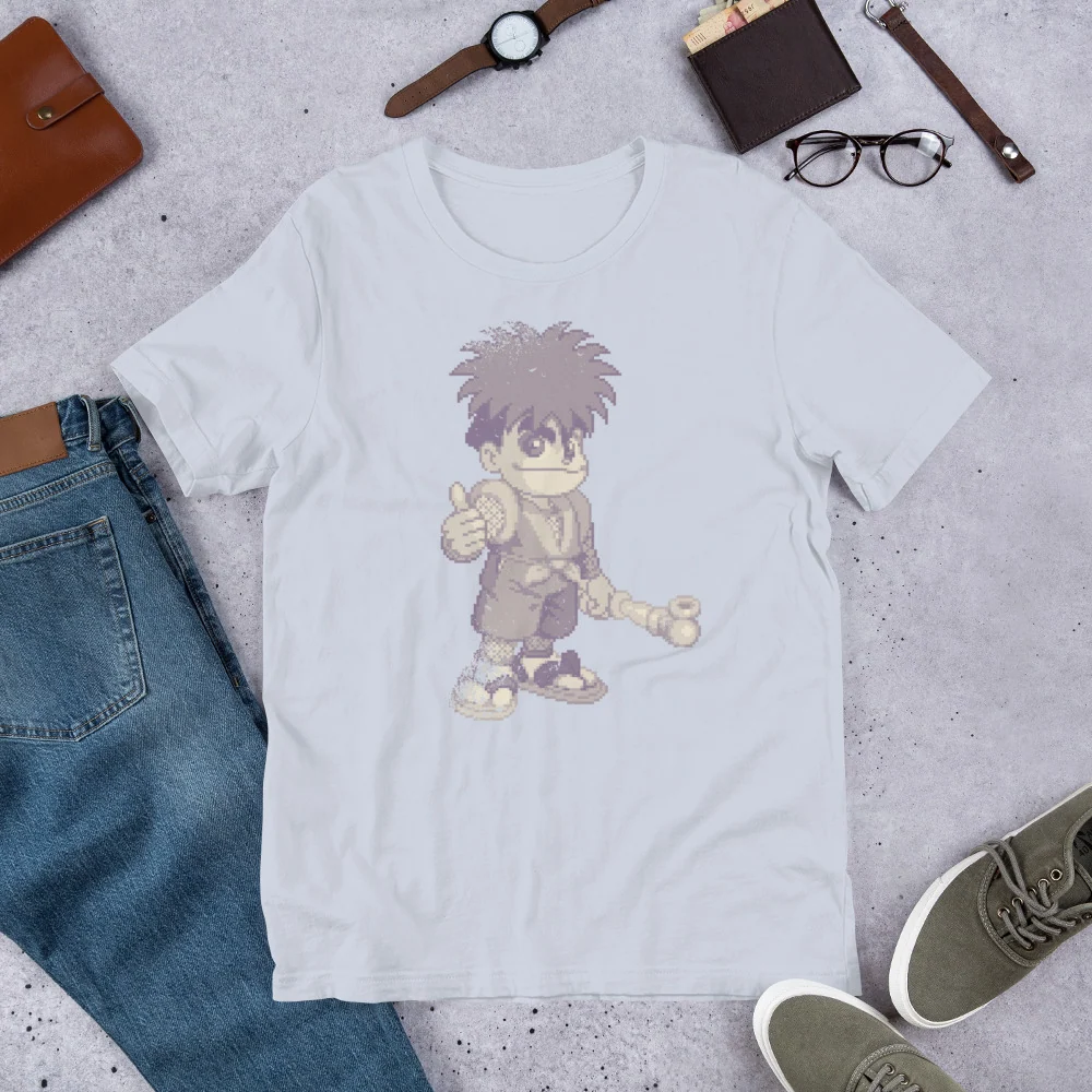 Vintage Goemon T-shirt i blød kartet bomuld med rund hals