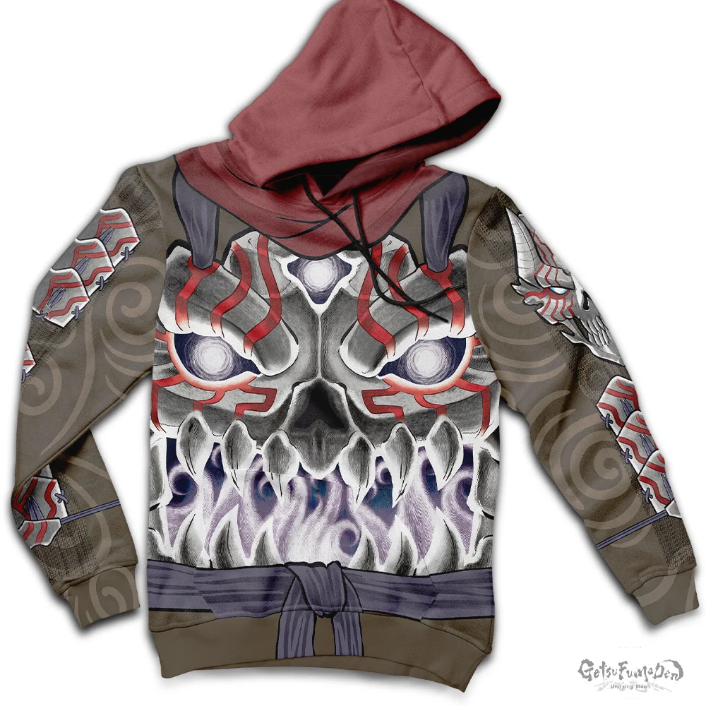 Getsu Fuma's Armor Hoodie Unisex Pullover with Brushed Fleece