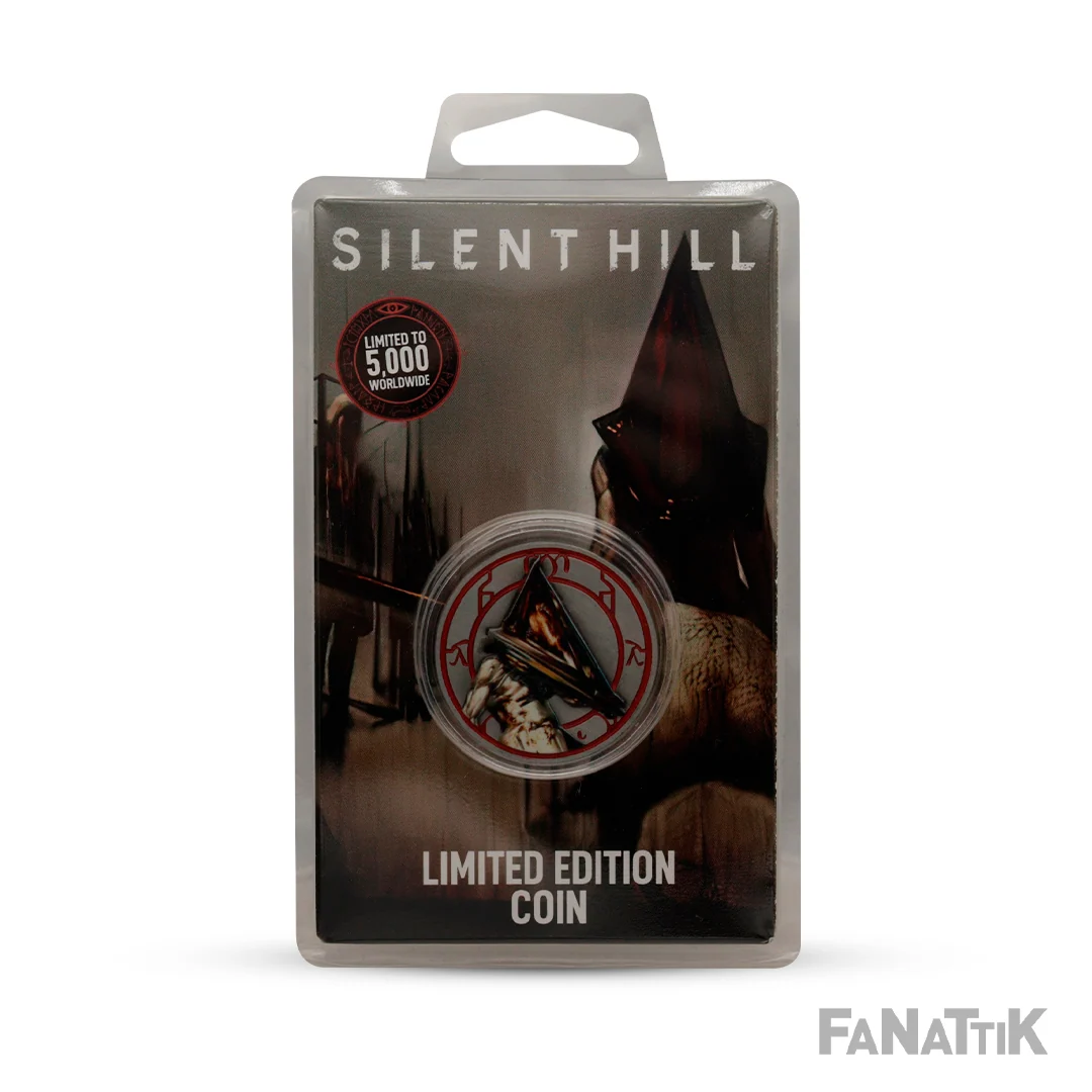 Moneda de edición limitada de Pyramid Head de Silent Hill con vitrina acrílica