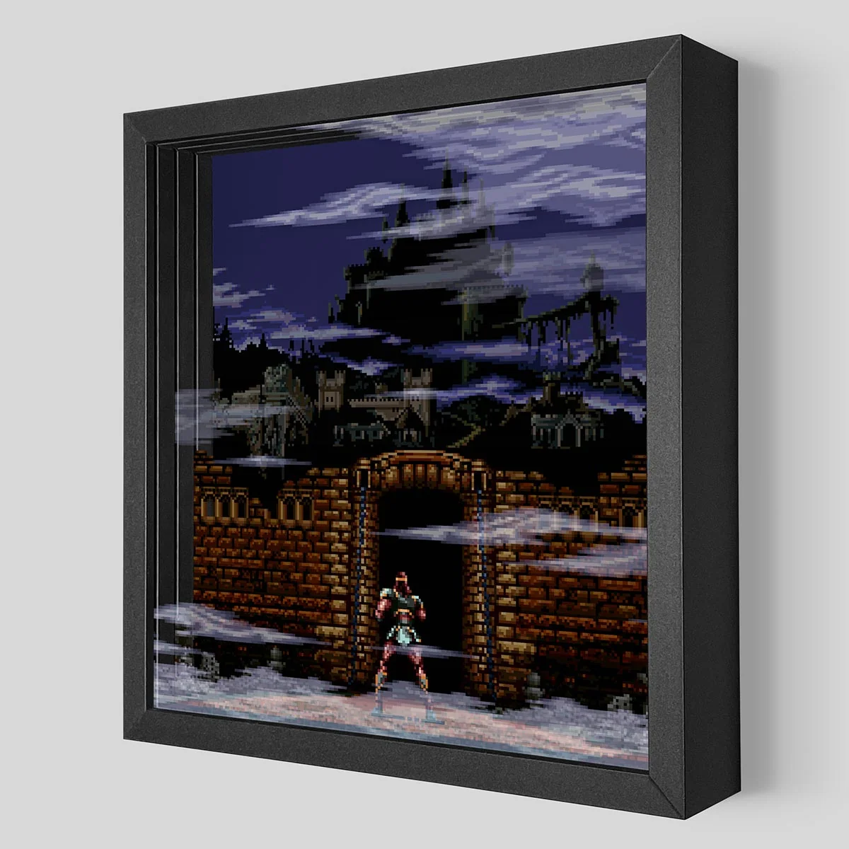 Super Castlevania IV 影子盒藝術牆面展示
