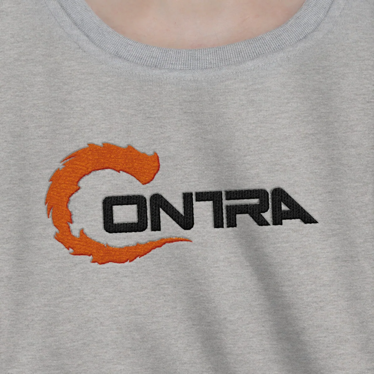 Contra Embroidered Athletic T-Shirt with Retro Konami Game Art