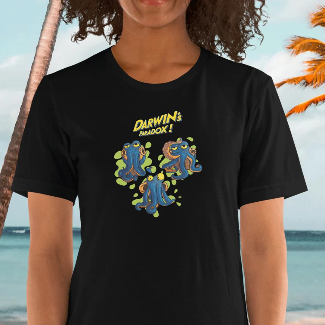 Darwin's T-shirt i sort kæmmet bomuld med unisex-pasform