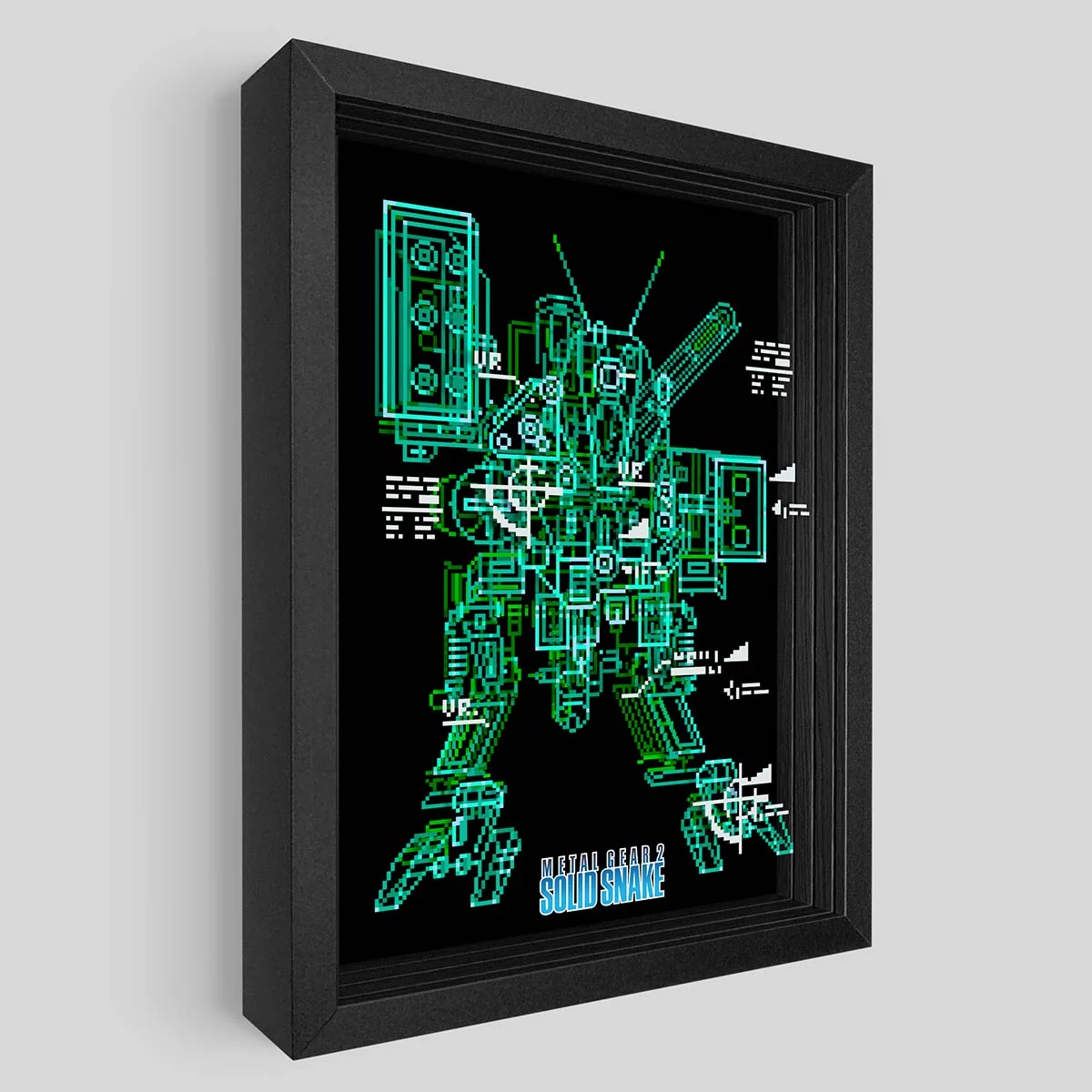 Metal Gear D Shadowbox Art Exploded Blueprint Wall Piece