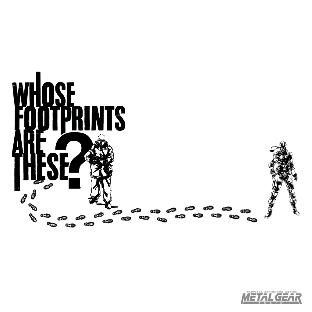 MGS Footprints-sweatshirt med Metal Gear Solid stealth-stil