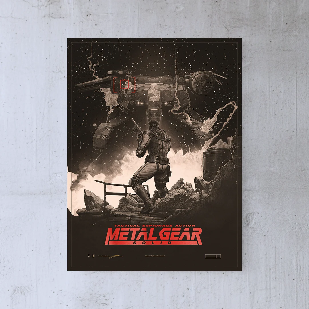 METAL GEAR SOLID signeret kunstplakat [EXCLUSIVE OKS GEAR EDITION]