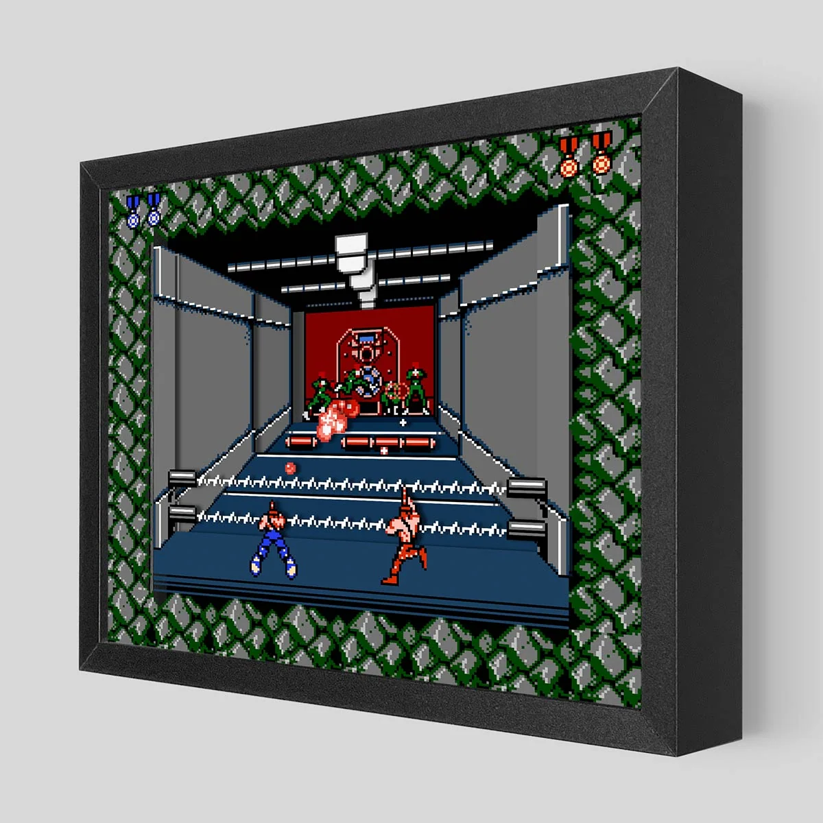 Contra Stage Two Shadowbox Art in a Finished MDF Frame