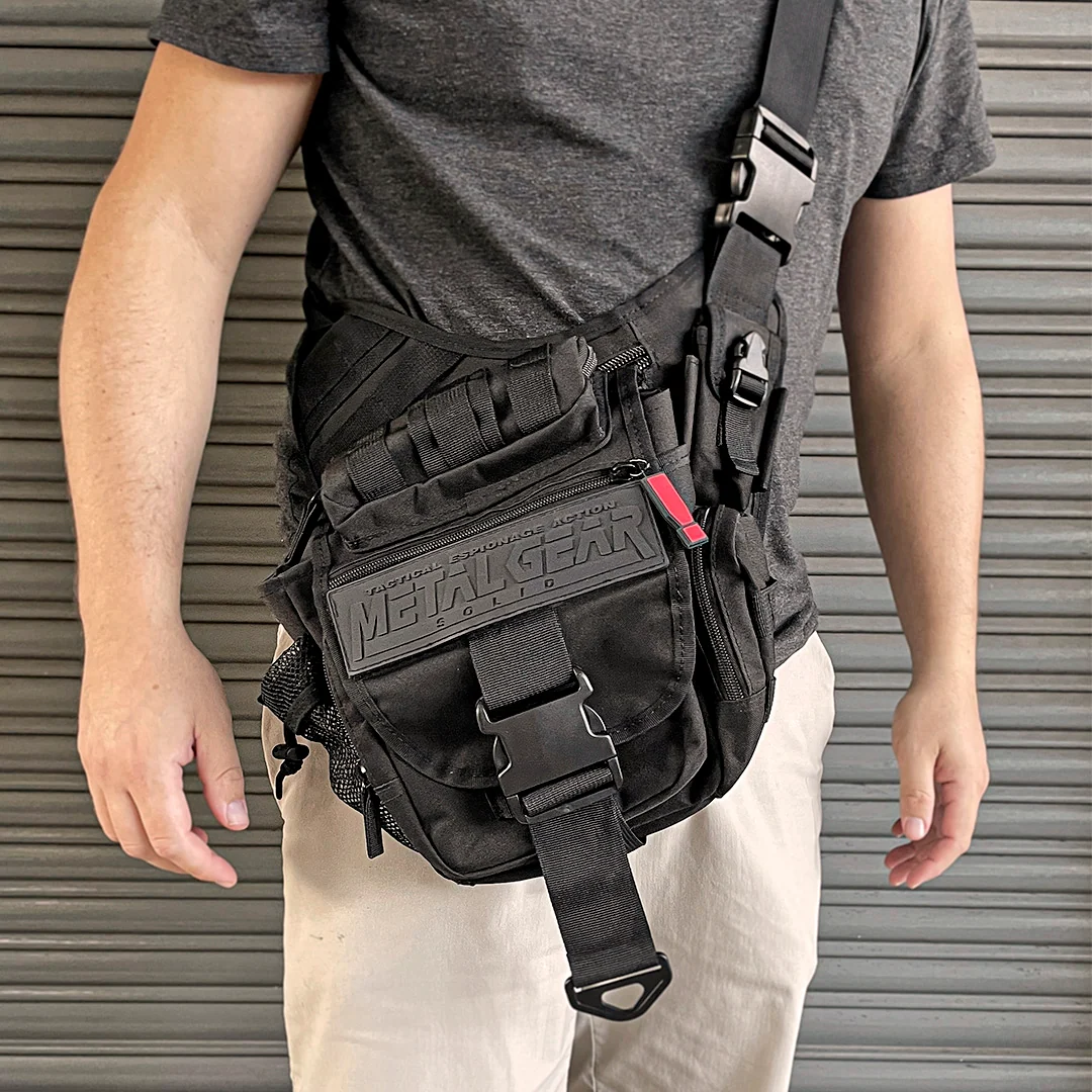 Metal Gear Solid Tactical Shoulder Bag with 12 Pockets and PVC Patches