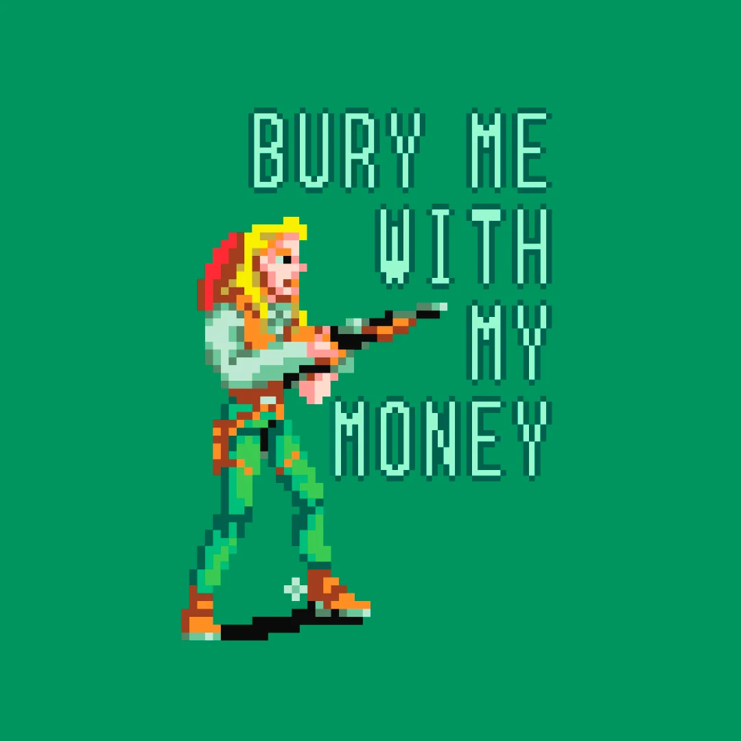 Bury Me With My Money T-Shirt Western-Shooter-Grafik