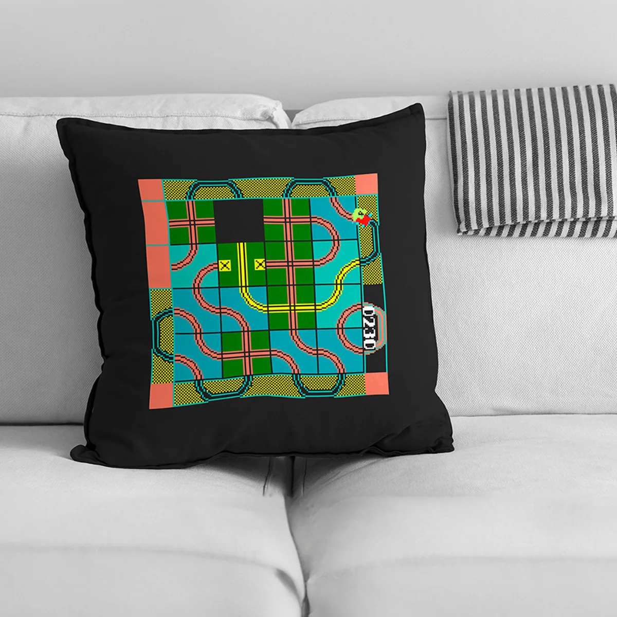Locomotion Pillow 18x18 Inch Polyester Cushion with Hidden Zipper