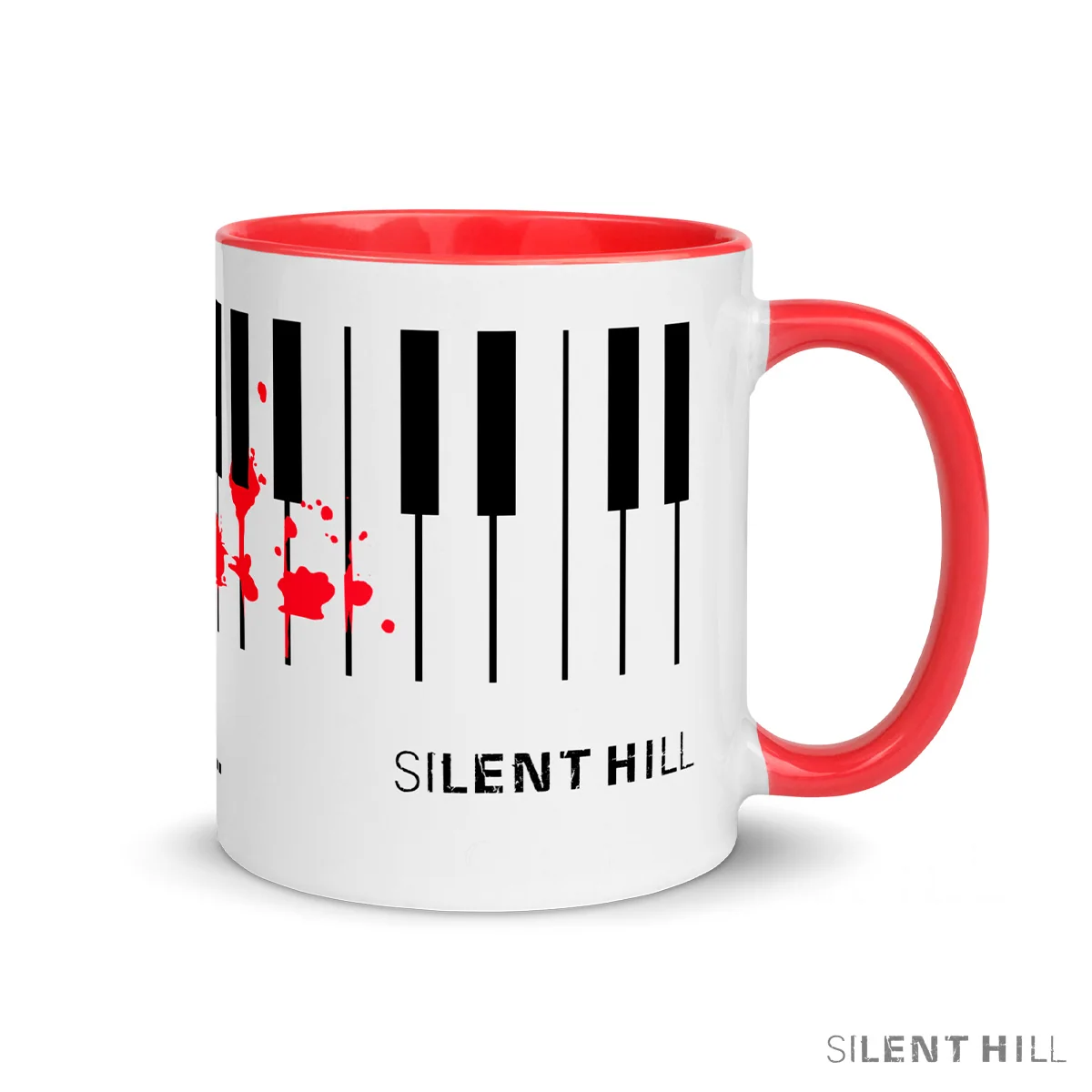 Piano Puzzle Ceramic Mug with Colored Rim and Handle