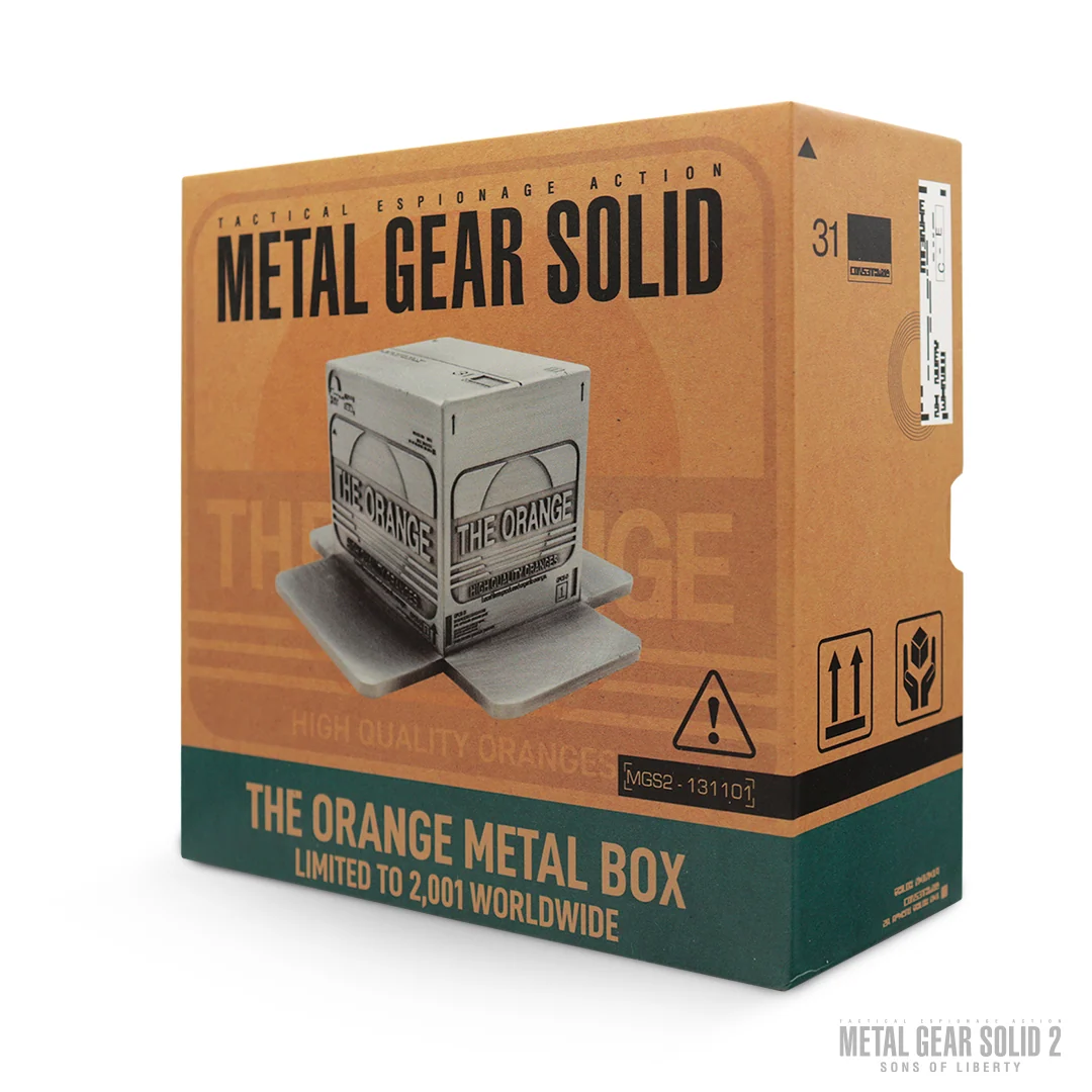 Caja de cartón réplica de Metal Gear Solid 2, coleccionable de Fanattik