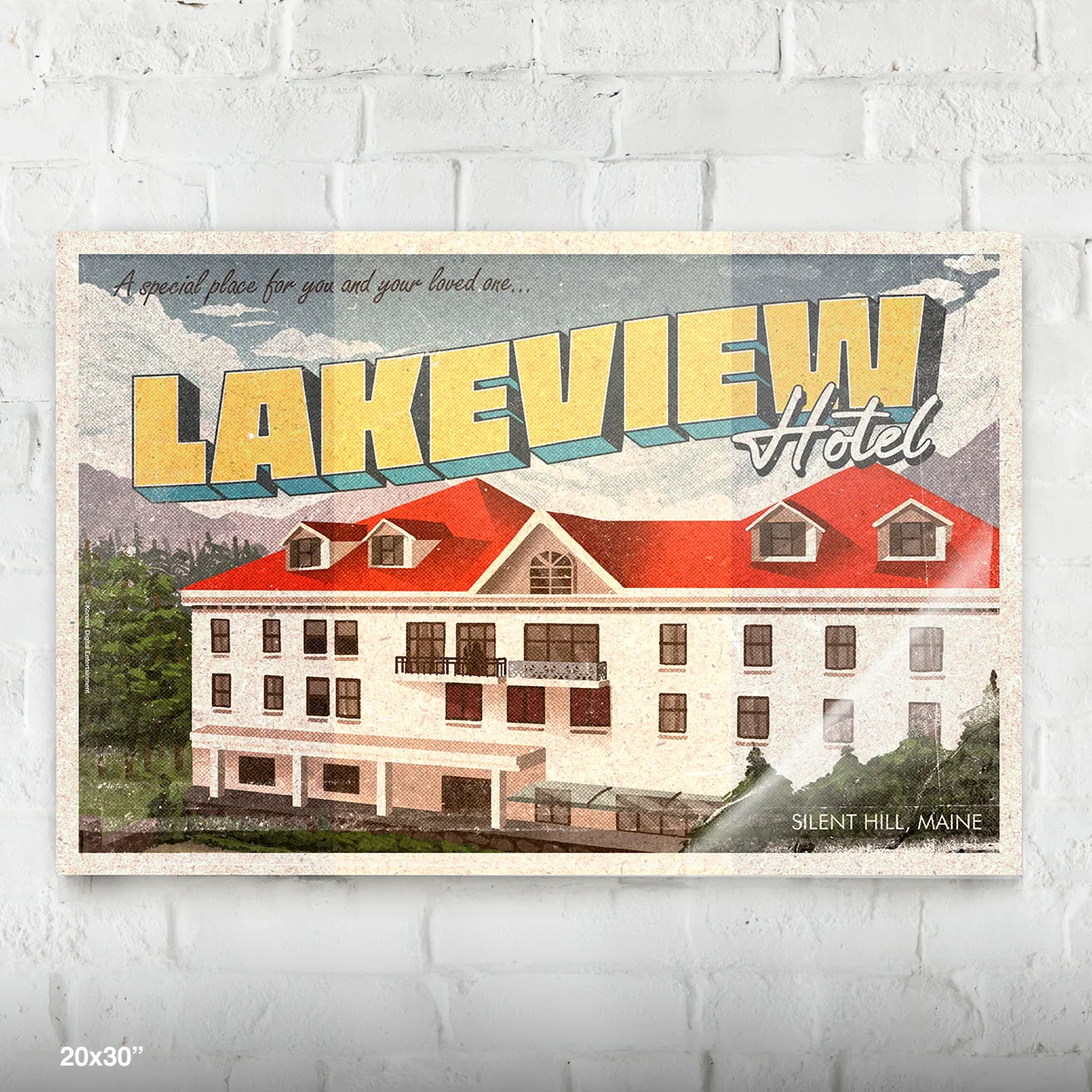 Lakeview Hotel Poster with Matte Giclée Print Finish