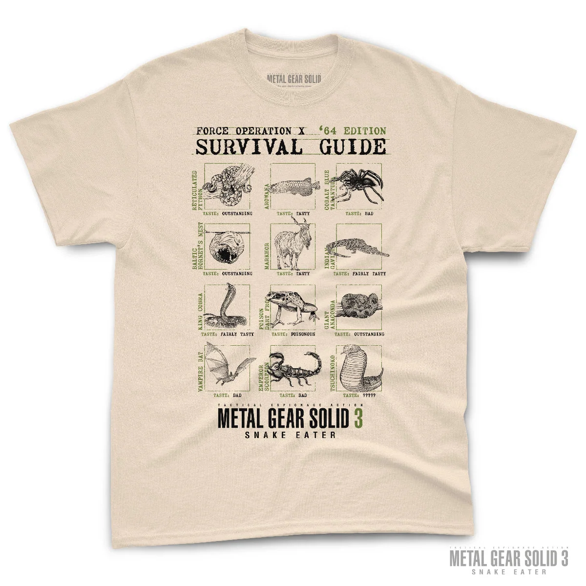 Metal Gear Solid 3 Survival Guide Tee in Cotton