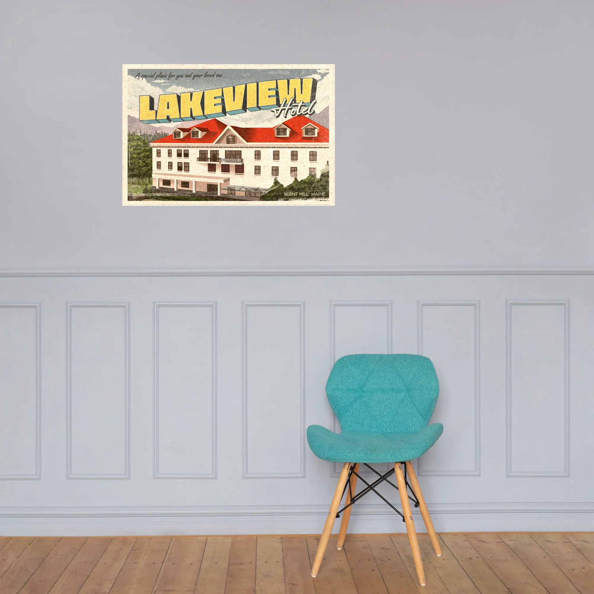 Lakeview Hotel Poster with Matte Giclée Print Finish