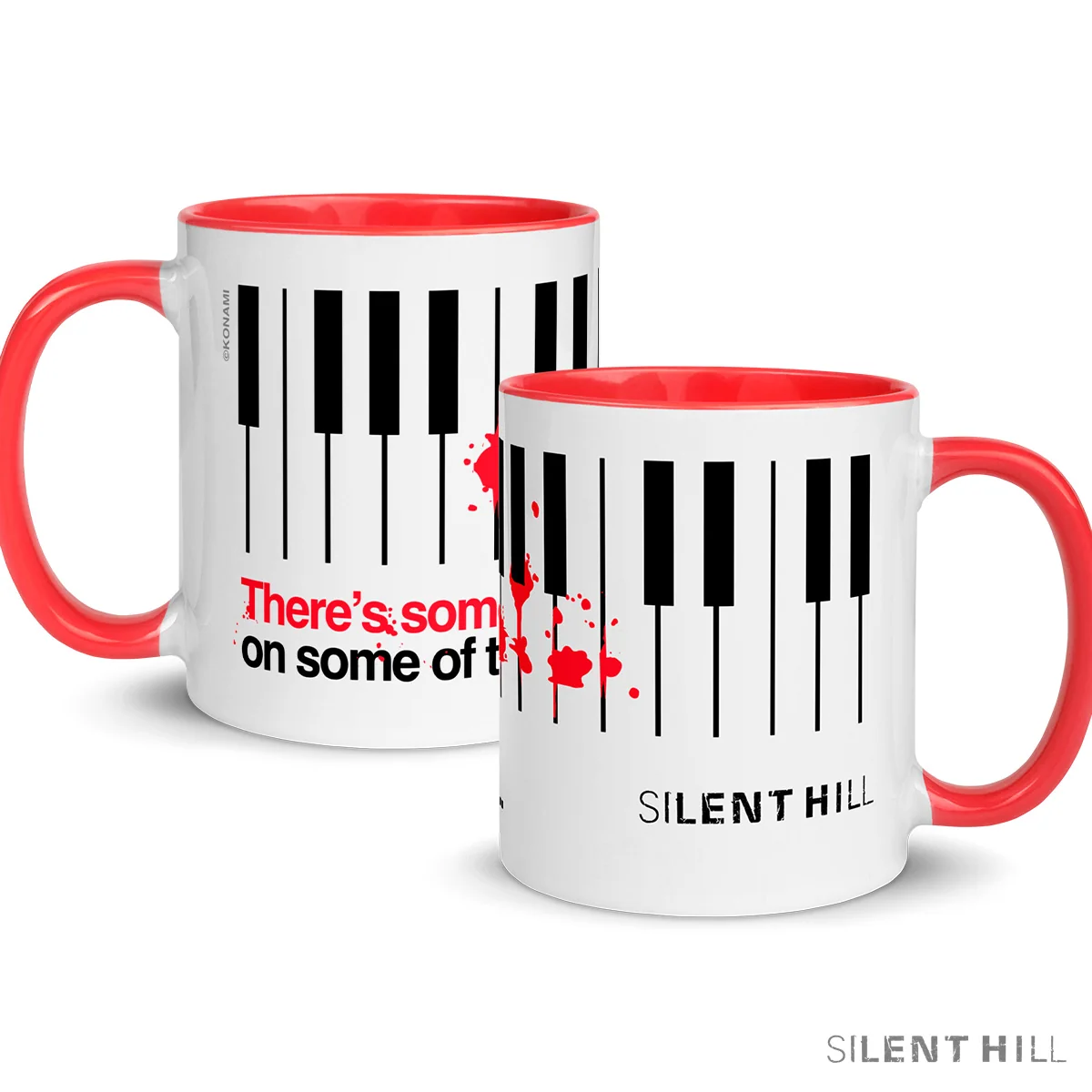 Piano Puzzle Ceramic Mug with Colored Rim and Handle