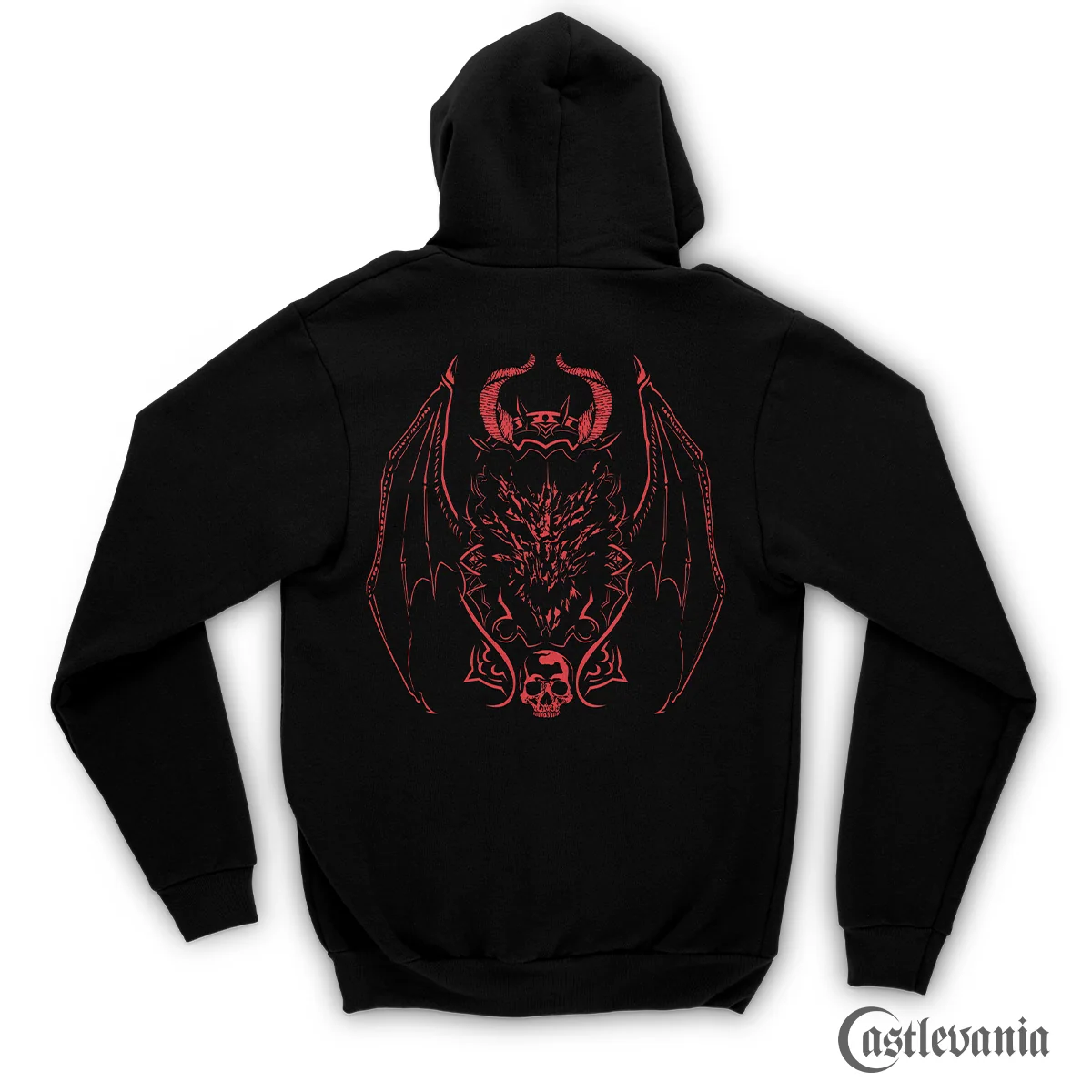 Dracula's Crest Hoodie Soft Streetwear Pullover With Pouch Pocket