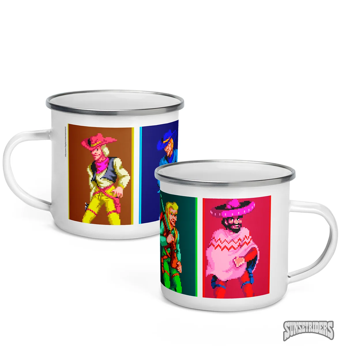 Sunset Riders Enamel Mug for Camping and Hikes