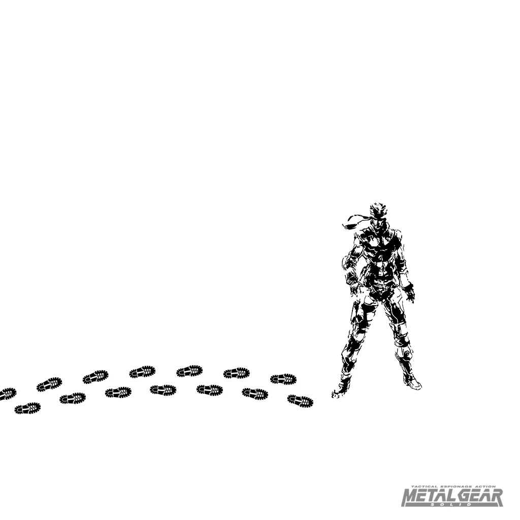 MGS Footprints-sweatshirt med Metal Gear Solid stealth-stil
