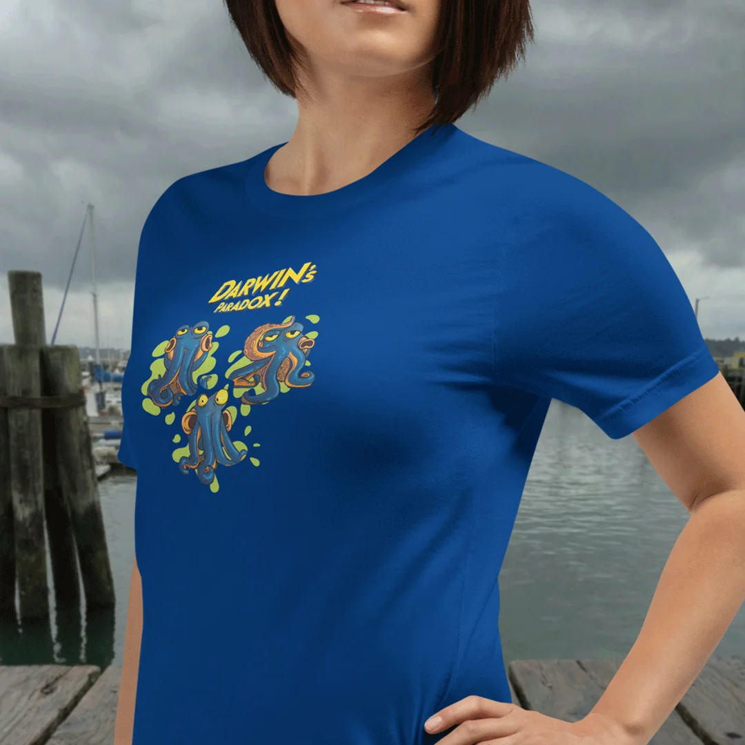 Darwin's T-Shirt Blue Combed Cotton Gaming Tee