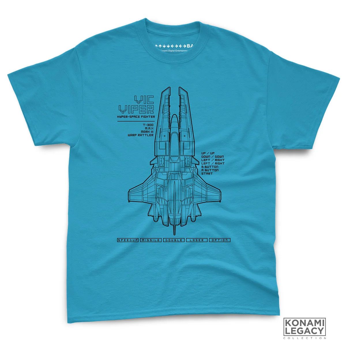 Camiseta Vic Viper Neon clásica de shoot'em up espacial