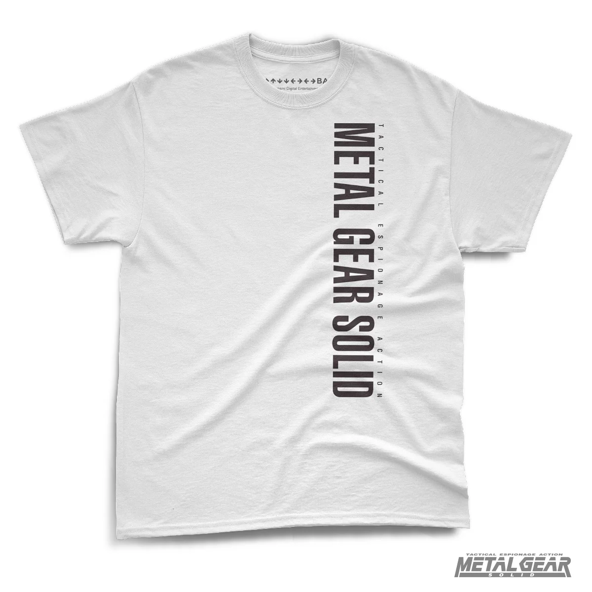 Metal Gear Solid T-Shirt in White, Soft Cotton Tee with Twill Tape