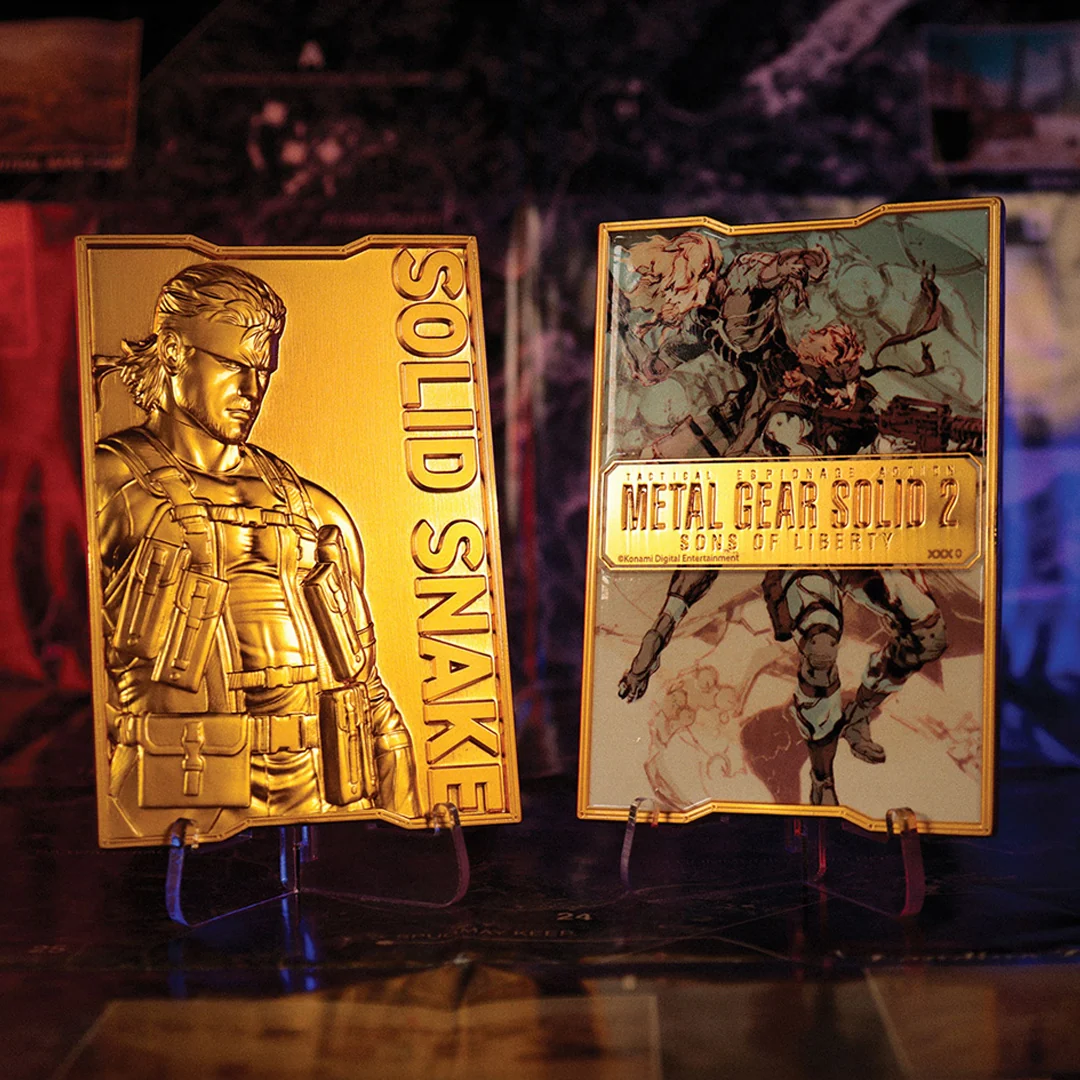 Metal Gear Solid 2 Snake 24k forgyldt ingot samlerobjekt