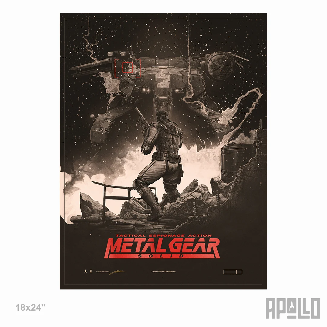 METAL GEAR SOLID signeret kunstplakat [EXCLUSIVE OKS GEAR EDITION]